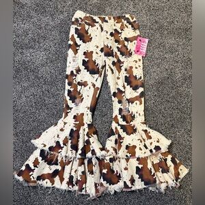 BB Boutique Cow Print Double Bells, size 9/10 (003G)